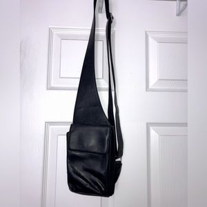 Fossil Black Leather Crossbody Wallet/Bag